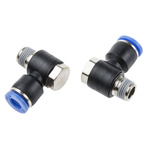 RS PRO Elbow Threaded Adaptor, R 1/8 Male to Push In 6 mm, Threaded-to-Tube Connection Style