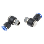 RS PRO Elbow Threaded Adaptor, R 1/4 Male to Push In 8 mm, Threaded-to-Tube Connection Style