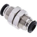 RS PRO Push-in Fitting, Push In 6 mm to Push In 6 mm, Tube-to-Tube Connection Style