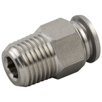 RS PRO Push-in Fitting, R 3/8 Male to Push In 12 mm, Threaded-to-Tube Connection Style