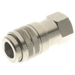 RS PRO 162 Series Straight Fitting, 1/4 BSP Female to 1/4 BSP Female, Threaded-to-Tube Connection Style