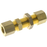 RS PRO 13465 Series Bulkhead Tube-to-Tube Adaptor, Push In 8 mm to Push In 8 mm, Tube-to-Tube Connection Style