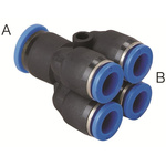 RS PRO PXG Series Double Y Tube-to-Tube Adaptor, Tube-to-Tube Connection Style