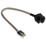 RS PRO Cat5e Male RJ45 to Female RJ45 Ethernet Cable, STP, Grey, 200mm