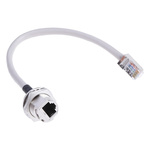 RS PRO Cat5e Male RJ45 to Female RJ45 Ethernet Cable, STP, Grey, 200mm