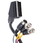 RS PRO Male SCART to Male 5 Pin DIN, BNC x 2 Coaxial Cable, 2m, Terminated