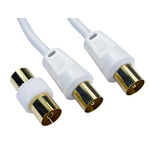 RS PRO Male TV Aerial Connector to Male TV Aerial Connector Coaxial Cable, 15m, RF Coaxial, Terminated