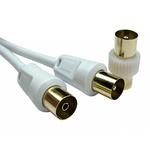 RS PRO Male TV Aerial Connector to Female TV Aerial Connector Coaxial Cable, 3C2V Coaxial, Terminated