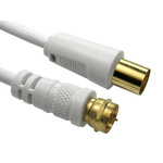 RS PRO Male TV Aerial Connector to Male F Type Coaxial Cable, 500mm, F Connector Coaxial, Terminated