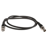 TE Connectivity Male BNC to Female BNC Coaxial Cable, 1m, RG58 Coaxial, Terminated