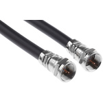 Radiall Male F Type to Male F Type Coaxial Cable, 3m, RG59 Coaxial, Terminated