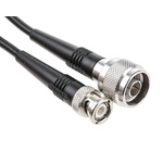 Radiall Male BNC to Male N Type Coaxial Cable, 500mm, RG58 Coaxial, Terminated