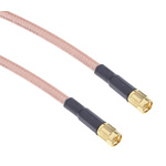 RS PRO Male SMA to Male SMA Coaxial Cable, 1m, RG142U Coaxial, Terminated