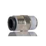 Legris LF3000 Series Straight Threaded Adaptor, R 1/8 Male to Push In 6 mm, Threaded-to-Tube Connection Style