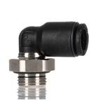 Legris LF3000 Series Elbow Threaded Adaptor, G 1/8 Male to Push In 6 mm, Threaded-to-Tube Connection Style