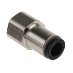 Legris LF3000 Series Straight Threaded Adaptor, G 1/8 Female to Push In 6 mm, Threaded-to-Tube Connection Style