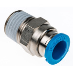 Festo QS Series Straight Threaded Adaptor, R 1/4 Male to Push In 8 mm, Threaded-to-Tube Connection Style, 153005