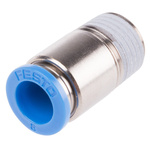 Festo QS Series Straight Threaded Adaptor, R 1/4 Male to Push In 8 mm, Threaded-to-Tube Connection Style, 153016