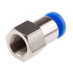 RS PRO Straight Threaded Adaptor, M5 Female to Push In 6 mm, Threaded-to-Tube Connection Style