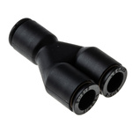 Legris LF3000 Series Y Tube-to-Tube Adaptor, Push In 8 mm to Push In 8 mm, Tube-to-Tube Connection Style