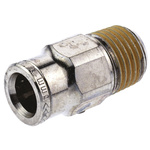 Norgren PNEUFIT Series Straight Threaded Adaptor, R 1/4 Male to Push In 8 mm, Threaded-to-Tube Connection Style