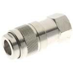 RS PRO 122 Series Straight Fitting, 1/4 BSP Female to 1/4 BSP Female, Threaded-to-Tube Connection Style