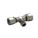 RS PRO 69220 Series Tee Threaded Adaptor, BSP 1/4 BSP Male to Push In 8 mm, Threaded-to-Tube Connection Style