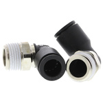 Legris LF3000 Series Elbow Threaded Adaptor, R 3/8 Male to Push In 10 mm, Threaded-to-Tube Connection Style