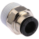 Legris LF3000 Series Straight Threaded Adaptor, R 3/8 Male to Push In 8 mm, Threaded-to-Tube Connection Style