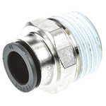 Legris LF3000 Series Straight Threaded Adaptor, R 1/2 Male to Push In 10 mm, Threaded-to-Tube Connection Style