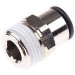 Legris LF3000 Series Straight Threaded Adaptor, R 1/2 Male to Push In 12 mm, Threaded-to-Tube Connection Style