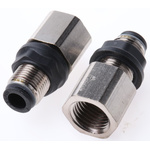 Legris LF3000 Series Bulkhead Threaded-to-Tube Adaptor, G 1/4 Female to Push In 6 mm, Threaded-to-Tube Connection Style