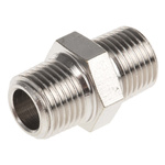 Legris LF3000 Series Straight Threaded Adaptor, R 1/8 Male to R 1/8 Male, Threaded Connection Style