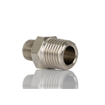 Legris LF3000 Series Straight Threaded Adaptor, R 1/8 Male to R 1/4 Male, Threaded Connection Style