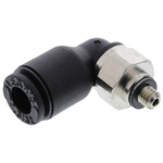 Legris LF3000 Series Elbow Threaded Adaptor, M3 Male to Push In 4 mm, Threaded-to-Tube Connection Style