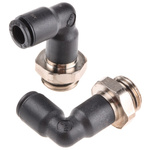 Legris LF3000 Series Elbow Threaded Adaptor, G 1/4 Male to Push In 6 mm, Threaded-to-Tube Connection Style