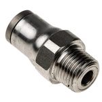 Legris LF3800 Series Straight Threaded Adaptor, NPT 1/8 Male to Push In 6 mm, Threaded-to-Tube Connection Style