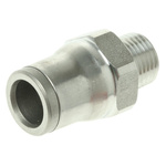 Legris LF3800 Series Straight Threaded Adaptor, NPT 1/8 Male to Push In 8 mm, Threaded-to-Tube Connection Style