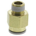SMC KQ2 Series Straight Threaded Adaptor, R 1/8 Male to Push In 8 mm, Threaded-to-Tube Connection Style