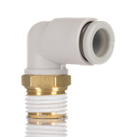 SMC KQ2 Series Elbow Threaded Adaptor, R 1/4 Male to Push In 6 mm, Threaded-to-Tube Connection Style
