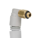 SMC KQ2 Series Elbow Threaded Adaptor, M5 Male to Push In 6 mm, Threaded-to-Tube Connection Style