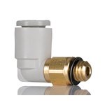 SMC KQ2 Series Elbow Threaded Adaptor, M6 Male to Push In 6 mm, Threaded-to-Tube Connection Style