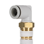 SMC KQ2 Series Elbow Threaded Adaptor, R 1/4 Male to Push In 8 mm, Threaded-to-Tube Connection Style