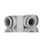 SMC KQ2 Series Tee Tube-to-Tube Adaptor Push In 6 mm, Push In 6 mm to Push In 6 mm, Tube-to-Tube Connection Style