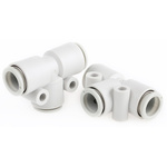 SMC KQ2 Series Tee Tube-to-Tube Adaptor Push In 10 mm, Push In 10 mm to Push In 10 mm, Tube-to-Tube Connection Style