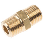 Legris LF3000 Series Straight Threaded Adaptor, R 1/4 Male to R 1/4 Male, Threaded Connection Style