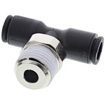 Legris LF3000 Series Tee Threaded Adaptor, Push In 6 mm to Push In 6 mm, Threaded-to-Tube Connection Style