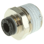 Legris LF3000 Series Straight Threaded Adaptor, R 1/4 Male to Push In 4 mm, Threaded-to-Tube Connection Style