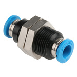 Festo QSS Series Bulkhead Tube-to-Tube Adaptor, Push In 6 mm to Push In 6 mm, Tube-to-Tube Connection Style, 153158