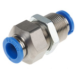 Festo QSS Series Bulkhead Tube-to-Tube Adaptor, Push In 8 mm to Push In 8 mm, Tube-to-Tube Connection Style, 130642